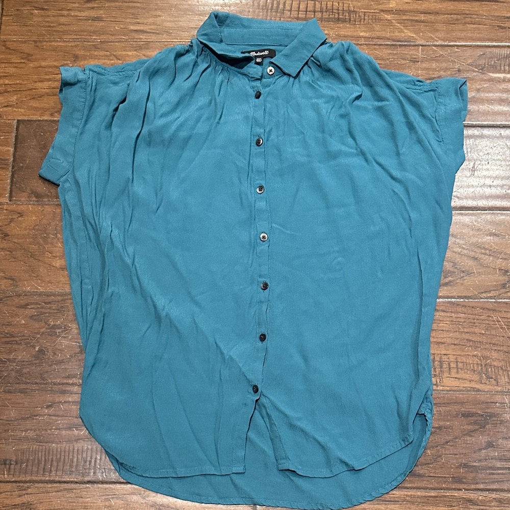 Madewell Teal Button-Down Shirt